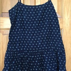 Navy blue printed cami dress